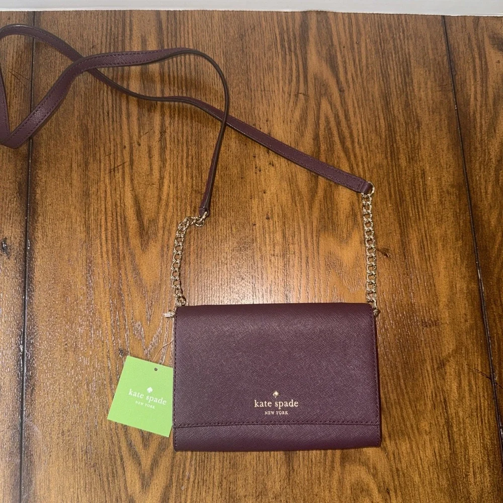 Kate Spade New York Cedar Street Cami Crossbody Bag Mahogany Removable Strap NWT